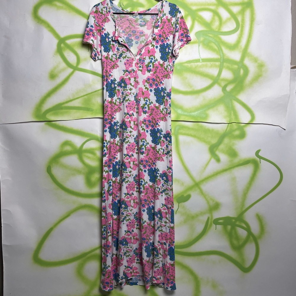 maxi stretch vintage cottage floral garden dress